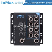 InMax X-Code 48V 8 Port M12 Railway Gigabit PoE Industrial Ethernet Switch