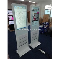 32 Inch White Color Totem LCD Advertising Display with Holder