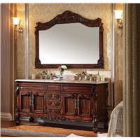Hand Craved Design Double Antique Bathroom Vanity with Marble Counter-Top No. 812