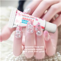 1g Pink Nail Glue Liquid Cyanoacrylate Nail Art for Fake Nail