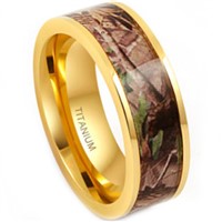 Titanium Camo Wedding Band Ring