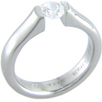 Titanium Solitaire Wedding Band Ring