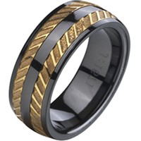 Tungsten Carbide Two Tone Color Ring