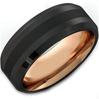 Tungsten Carbide Two Tone Wedding Band Ring