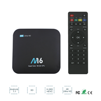 Cheap Wholesale OEM M16 Amgogic S905X/S905W Quad Core 4k 30fps Smart Live Ott Android TV Box without Any Delayed