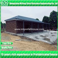 Luxury Low Cost Prefab Home Steel Building with Cultural Stone Sandwich Panel