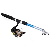 DEUKIO Fishing Rod Sets Junior Fishing Tackle Accessories with Fish Tackle Set Retractable Rod Combo - Metal Reel