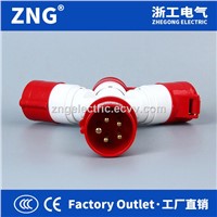 Multifunctional Industrial Plug &amp; Socket 3-Way Splitter 32A5P