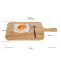 Factory Wholesale Eco-Friendly Safety NaturalHandmade Rubber Wood Food Serving Tray with Handle