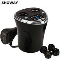 SHOWAY Wireless Tire Pressure Monitoring Systems with 4 External Cap Sensors