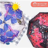 RST Real Star Oil Painting Art Umbrella Pain Women 3 Foldable Umbrella Brand Quality Windproof Parasol Paraguas
