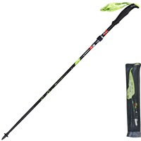 PIONEER 99% Carbon Fiber Adjustable Walking Sticks 5 Sections Lightweight EVA Handle Retractable Hiking Pole - Black