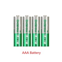 Delipow 300mAh AAA/LR03/AM4 Rechargeable Battery Toy Mouse Keyboard Microphone Green Label 4Pcs Rechargeable Batteries