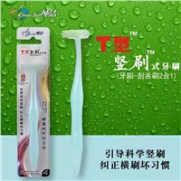 New Style T Shape Toothbrush for Adult Made by Color Sharpen Bristle