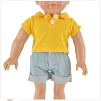 Frida New Design Summer Yellow T-Shirt for Doll Accessories