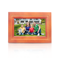 HDgenius 7 Inch WiFi Picture Frame HD IPS Panel Touchscreen IOS Android APP Real Wood Digital Frame