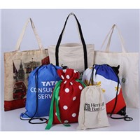 Coolmarch Drawstring Canvas Bags Customized Logo Pictures Pure Colour or Printing Pictures