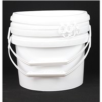 Food Grade 4L White 1 GallonPlastic Bucket with Lid &amp;amp; Handle