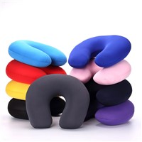 New Foam Particle U Shaped Neck Pillows Soft Slow Space Travel Pillow Solid Neck Cervical Healthcare Bedding Free Shippi