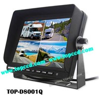 8 Inch Heavy Duty Vehicle Safety Vision Quad Monitor for Bus/Trailer/Truck from Topccd (TOP-D8001Q)