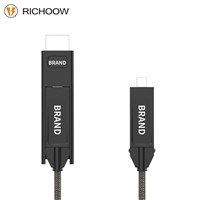 Fiber Optic Cable with Detachable Connector - HDMI Type D/A Adapter - Micro HDMI To Standard HDMI
