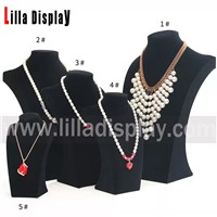 Lilladisplay 5 Sizes Available Black Velvet Necklace Display Neck Stand NS01