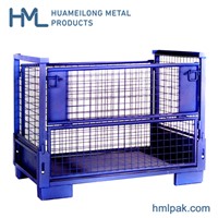 Warehouse Galvanized Foldable Welded Metal Stackable Steel Wire Mesh Pallet Auto Parts Storage Stillage Cage