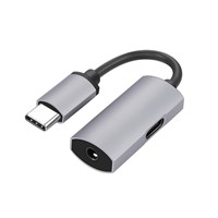 2 in 1 Type c Audio Adapter with Power Delivery & USB Convertor for 3.5mm Earphone Jack