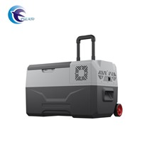 30L Portable Car Fridge Camping Refrigerator Compressor Freezer Cooler with Battery Handle &amp; Wheels