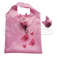 Cartoon Animal Portable Folding Shopping Bag Custom Piglet Polyester Advertising LOGO Environmental Bags Custom