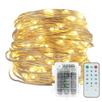 Music String Lights, 12 Modes Battery Operated Twinkle String Lights with Remote Timer for Bedroom Wedding Party
