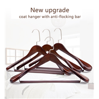 China Hangers Made with Flocking Bar Wooden Coat Hanger