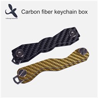 Custom Logo Carbon Fiber Ultralight Compact Key Holder Secure Key Organizer Keychain