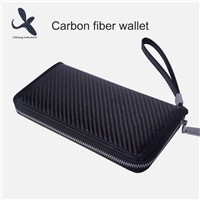 OEM Carbon Fiber Wallet Long Business Wallet Zipper Handbag with Factory Price