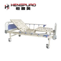 Manufacturer 2 Cranks Care Cheap Price Manual Hospital Bed with Wheel