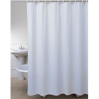 Plain White Polyester Shower Curtain