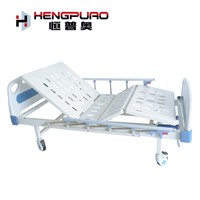 Patient Full Size Manual Adjustable Two Cranks Medical Hospital Bed for Sale