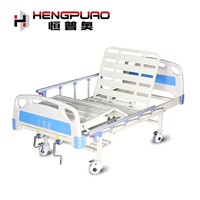 Disabled Nursing Two Cranks Manual Adjustable Medical Hospital Bed for Sale