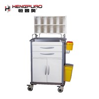 Medical Furniture Central Control Lock ABS Material Hospital Trolley for Sale