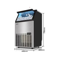 Large Icemaker in Commercial Milk Tea Shop Icemaker Fully Automatic Household Ice Making Machine