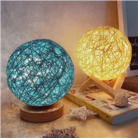 Innovative Fancy Bedroom LED Bedside Rattan Ball Night Light, Decorative, Can Also Be Used as a Birthday Gift