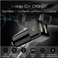 3.1A Dual USB Car Charger Auto Charger Cell Phone Accessory Smart Car Adapter