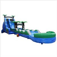 Commercial Marble Inflatable Palm Tree Water Slide with Pool for Kids &amp;amp; Adults