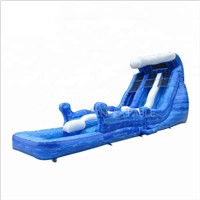 Commercial Outdoor Three Lanes Blue Crush Inflatable Water Slide for Sale