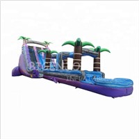 Long Tropical Forest Theme Inflatable Water Slide with Pool