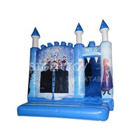 Inflatable Frozen Slide Castle Jumping Bouncer with Basketball Hoop