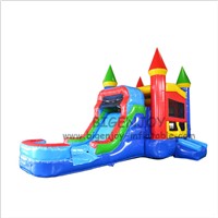 USA Santiago Inflatable Bouncy Castles with Water Slide for Kids