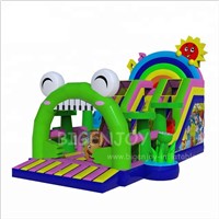 Cute Frog Inflatable Fun City Playground Games for Kids Inflatable Slide Combo Bounce Houses