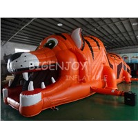 Outdoor Customized Animal Tiger Inflatable Obstacle Course for Kids