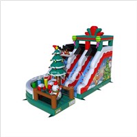 Giant Christmas Theme Funny Kids Giant Outdoor Double-Way Inflatable Slide for Sale